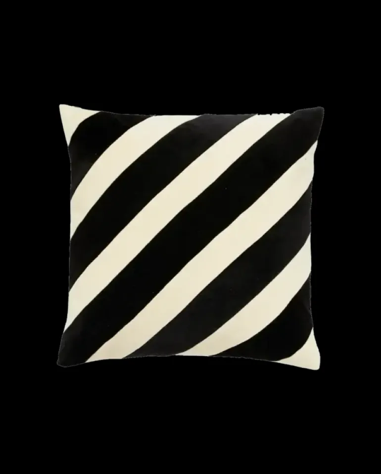 Theta kussen zwart/ivoor inclusief vulling - 2594