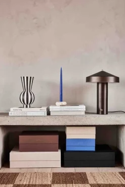 Toppu vaas rond wit/zwart - L301173