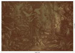 Tropical landscapes goud behang MW-063 - 400x280cm