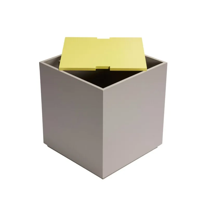 Vault bijzettafel/opberg box grijs/geel - 021911