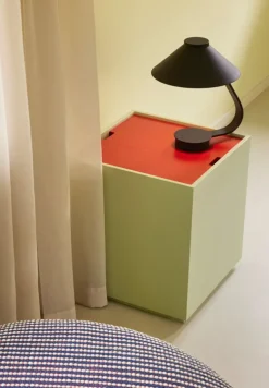 Vault bijzettafel/opberg box lichtgroen/rood - 021910