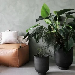 Vig bloempot set grijs