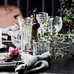 Vintage bierglas Ø6,5x15cm - set van 12 stuks