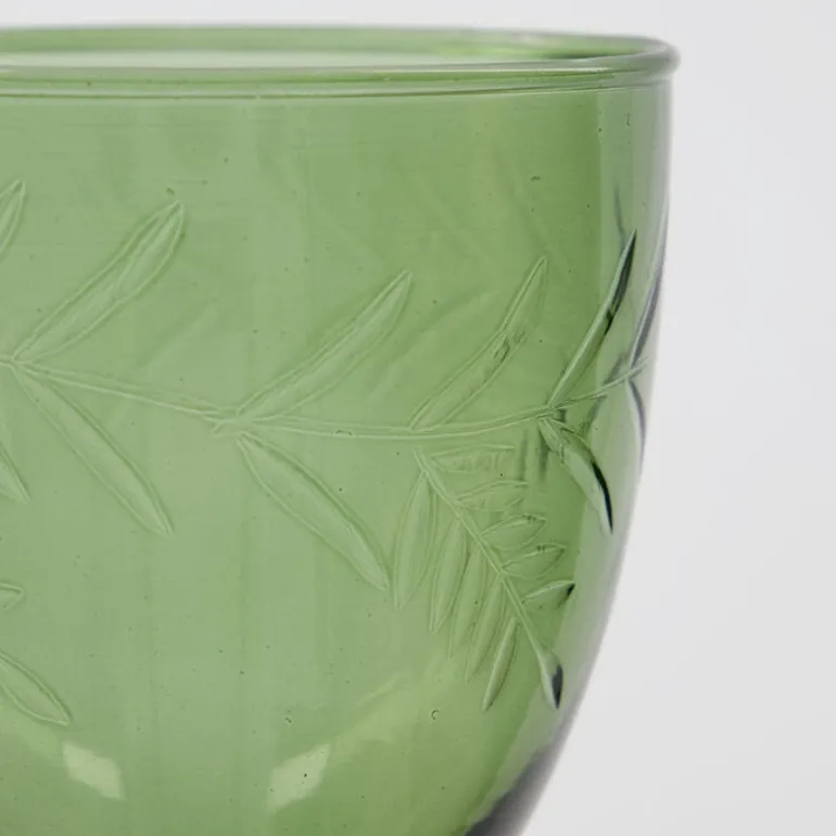 Vintage witte wijnglas groen set van 6 stuks - 261600811