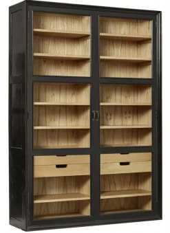 Viva kast met glazen deuren - zwart