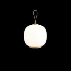 VL 45 radiohus portable lamp brass/glossy pale rose glass - 5744171724