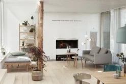 Vloerlamp messing met lichtbron 78x28xh150cm