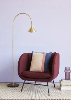 Vloerlamp metaal/marmer - messing