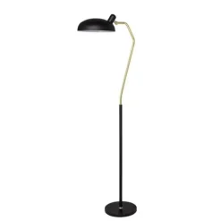 Vloerlamp zwart metaal met gold finish