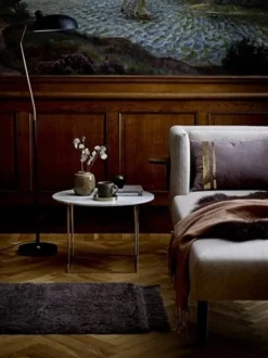 Vloerlamp zwart metaal met gold finish