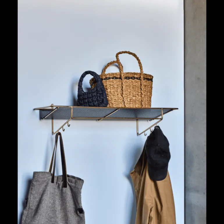 Wally wandplank antiek messing/zwart - 900000268