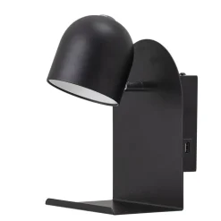 Wandlamp LED metaal - zwart