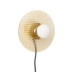 Wandlamp metaal/glas - messing