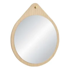 Wandspiegel rond eikenhout - naturel