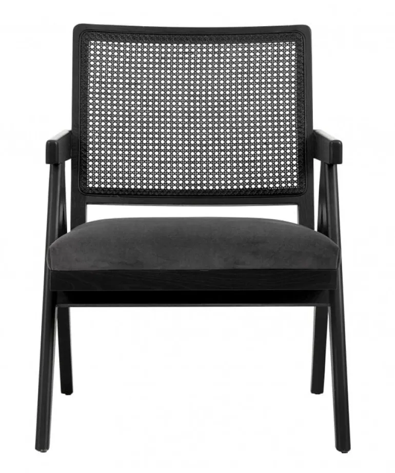 Wickerwork stoel - zwart /grijs