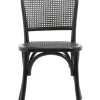 Wicky stoel met vlechtwerk - zwart