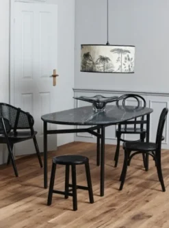 Wicky stoel met vlechtwerk - zwart